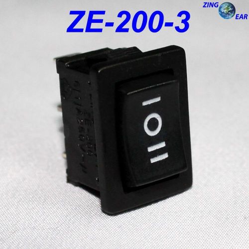 Zing Ear ZE-200-3 Mini Rocker Switch Black 10A 6A