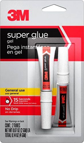3M CHIMD 18008 Super Glue Gel (Pack of 2), .14 oz