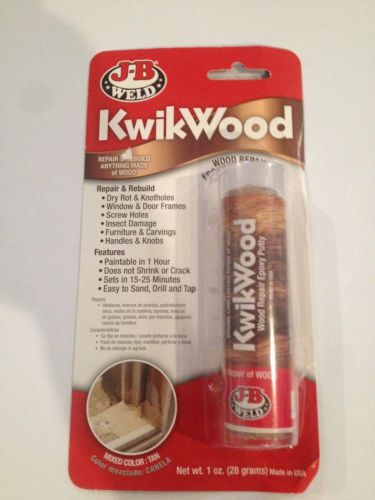 J-b weld 8257 kwikwood wood repair epoxy putty 1 oz for sale