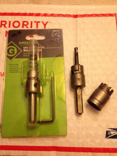 Greenlee 645-011 Qwik Change Arbor 4 Carbide Cutter +Used Abr &amp; 7/8&#034; Cutter#4455