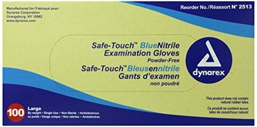 SafeTouch Nitrile Exam Gloves, Non Latex, Powder Free, Large, Box/100