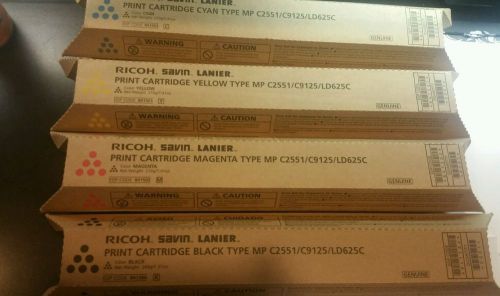 SET of 4 NEW Ricoh Savin Lanier Print Cartridges  MP C2551 /C9125 /LD625C CMYK
