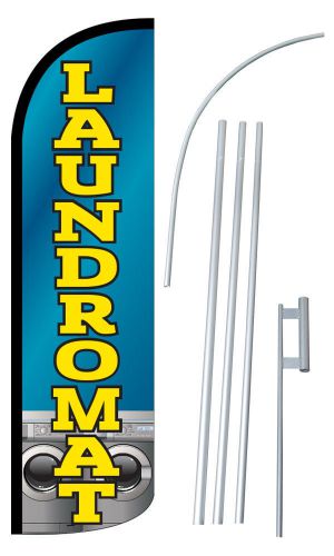 Laundromat extra wide windless swooper flag jumbo banner pole /spike for sale