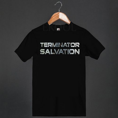 Terminator Salvation 2009 film Robot Movie Logo Black T-Shirt
