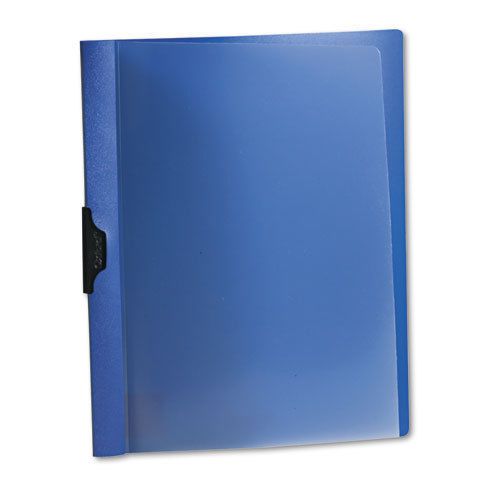 Polypropylene no-punch report cover, letter, clip holds 30 pages, clear/blue for sale