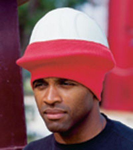 Winter Hard Hat Round Liner  - Red 100% Polyester Knitted By ERB 19562