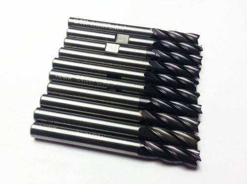 (Lot of 10) 1/4&#034; Garr Solid Carbide TialN 4 Flute End Mill (B 68)