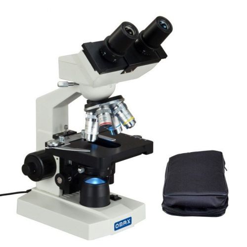 Omax lab binocular led compound microscope 40x-2500x with vinyl carrying case for sale