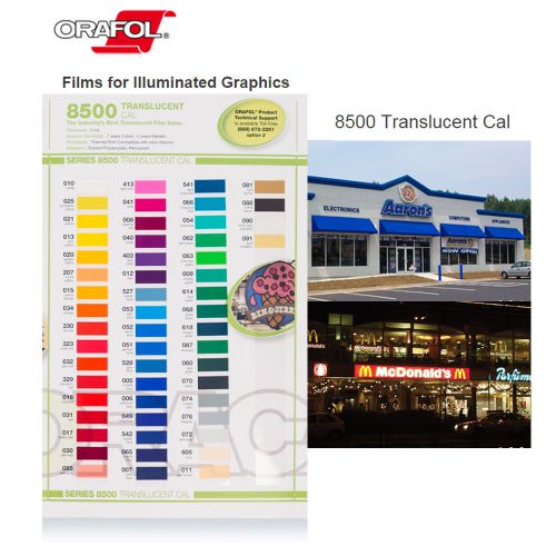 Oracal 8500 Translucent Film for Illuminated Signs 15&#034;x10 Yds 034 - Orange