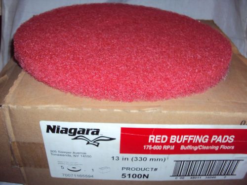 NEW NIAGARA 13&#034; RED BUFFING PADS 5/BOX # 5100N