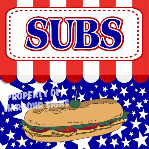 Subs Decal 14&#034; Sandwiches Concession Food Truck Restaurant Vinyl Stickers