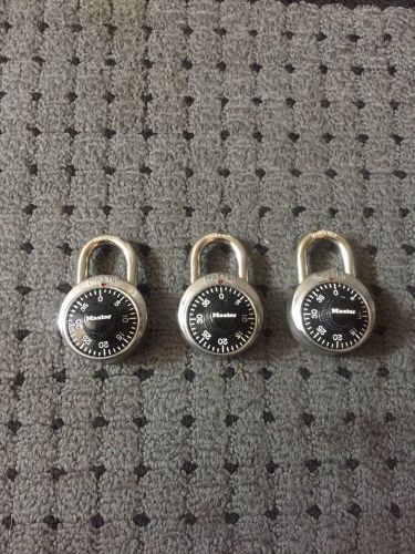3 Master Lock 1500D Combination Padlock, 3 Number Dialing, Rust Resistant, Steel