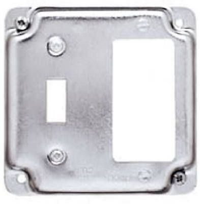 RACO INCORPORATED 4-Inch Flat Cover Square Single Toggle &amp; GFI Box Cover