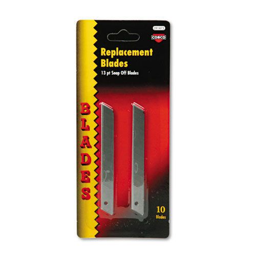 QuickPoint Snap-Off Straight Handle Retractable Knife Replacement Blade, 10/Pack