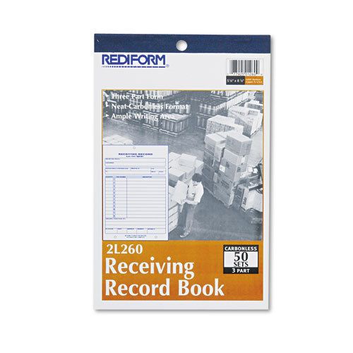 Receiving Record Book, 5 1/2 x 7 7/8, Three-Part Carbonless, 50 Sets/Book