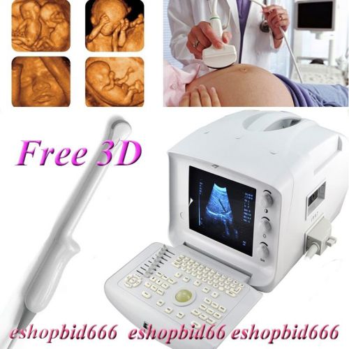 3d digital ultrasound machine scanner system+6.5mhz transvaginal probe for care for sale