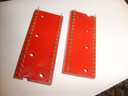 AUGAT 2 lot  40 Pin  RED IC Socket Gold Plated Machined Pins, NEW NOS 2