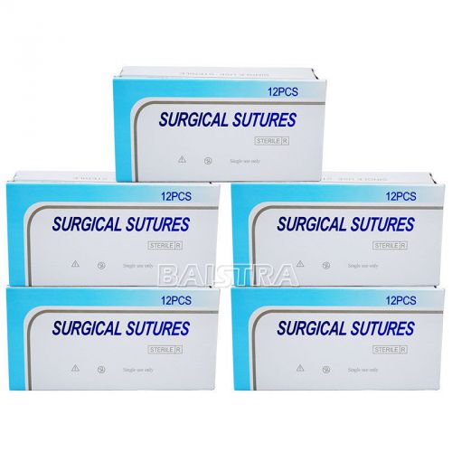 5X Dental Suture Silk 3/0 Braided 75cm Surgical Wound Non Absorbable 120pcs/Box