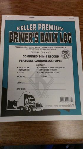 KELLER PREMIUM DRIVER&#039;S DAILY LOG, 3-IN-1 RECORD, 727-L, J.J.KELLER, MPN 9048