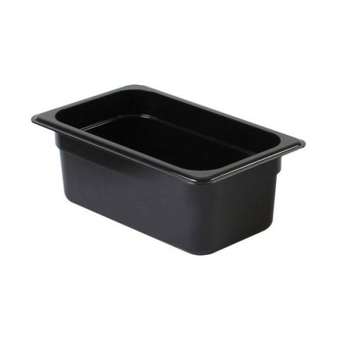Thunder group plpa8144bk, quarter size 4-inch deep black polycarbonate food pan for sale