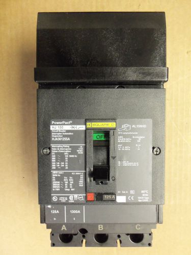 Square D HJ 150 3 pole 125 amp 600 volt HJA36125SA PowerPact Breaker 120v shunt