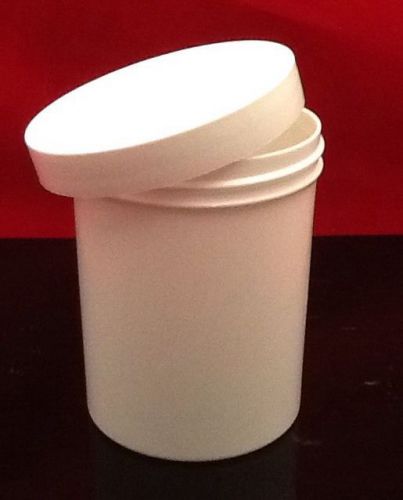 BOX OF 12 KERR PLASTIC OINTMENT JARS 8oz White With Caps Code 908