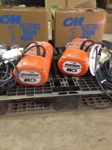 New open box cm lodestar 1/2 ton electric chain hoist (model: f, 16 fpm) for sale