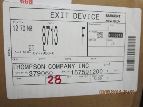 Sargent 8713f etl lhr finish: 26d 32d nib; free shipping with buy it now! for sale