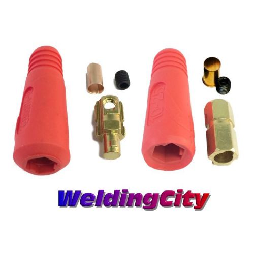 Welding cable quick connector pair (red) 100-200a (#6-#4) 16-25 mm^2 (us seller) for sale