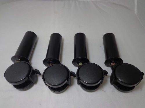 Lot of four (4) locking swivel caster wheels - height 6.75&#034; - metal legs for sale