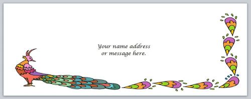 30 Personalized Return Address Labels Peacock Buy 3 get 1 free (bo589)