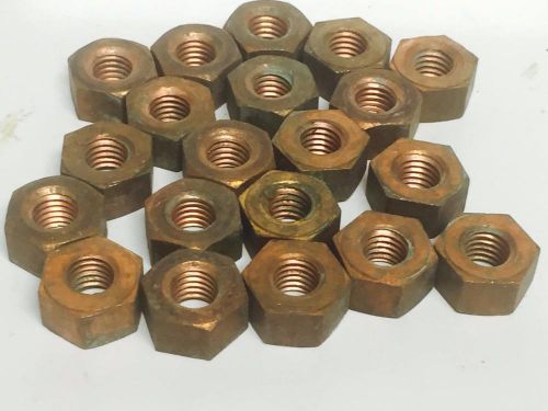 20 Piece 1/2&#034; Copper Hex Nut Screw Hardware .5 inch used on Electrical USED