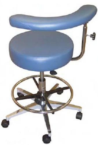 Galaxy 1067-r round seat dental assistant&#039;s hygienist stool chair w/ ratchet arm for sale