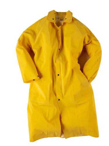 Neese 1650c pvc/polyester economy rain coat with hood 48&#034; length medium yellow for sale