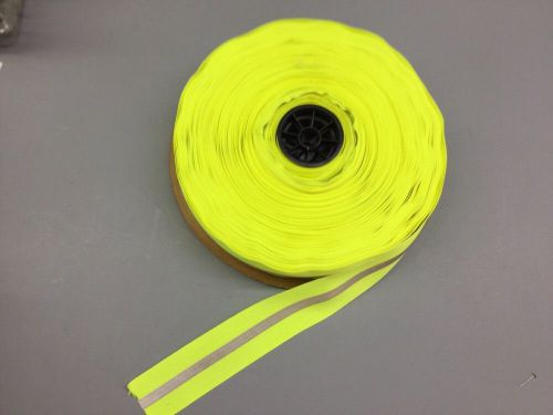 YELLOW/LIME-GRAY SEW ON REFLECTIVE SAFETY  STRIP, 2 1/2&#034; FABRIC,1/2&#034;  TAPE, 420&#039;