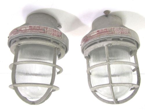 Vtg RAB Electric EX 124 Explosion Proof Glass Industrial Light Covers Two (2)