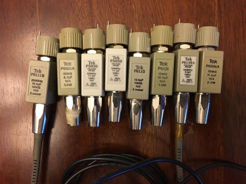 Lot of 8 TEKTRONIX Voltage Probes P5050 P6139A P6105A P6111B P6131 P6133