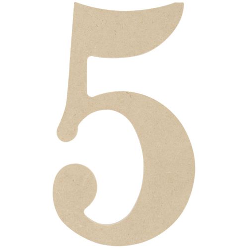 &#034;MDF Classic Font Wood Letters &amp; Numbers 9.5&#034;&#034;-5, Set Of 6&#034;