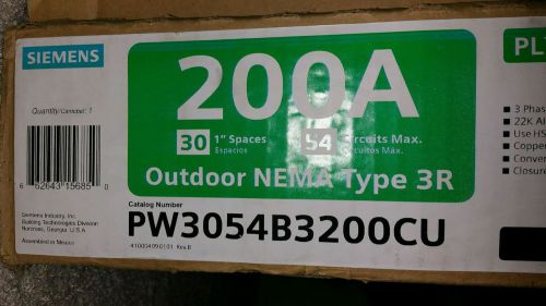 Siemens pw3054b3200cu 200-amp outdoor main breaker 30 space for sale