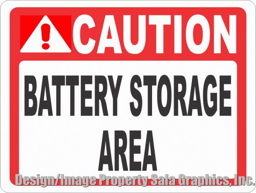 Caution Battery Storage Area Sign. 7x10 Workplace Safety When Storing Batteries