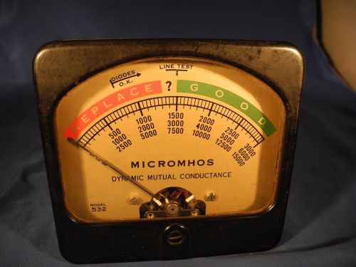 original Panel meter for Hickok 532 tube tester WORKS &amp; LOOKS GREAT!