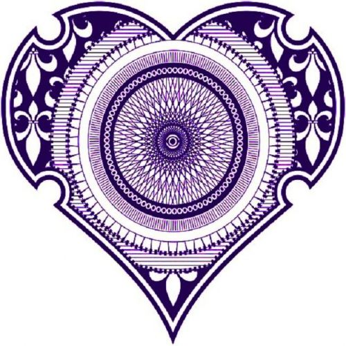 30 Custom Purple Spirograph Heart Personalized Address Labels