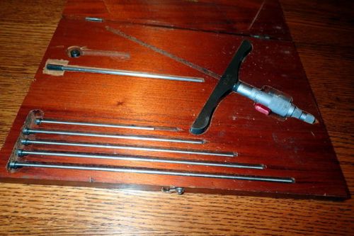 Starrett No. 445 Depth Gauge Micrometer 0-9&#034; Machinists Tools Metalworking box