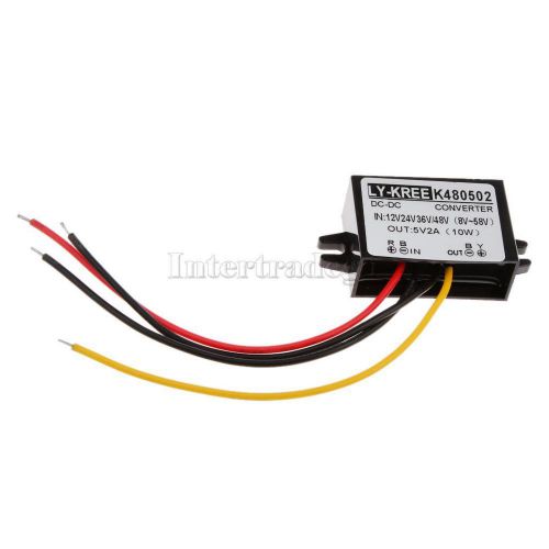 Dc 24v 36v 48v to 5v 2a 10w buck step-down converter car power supply module for sale