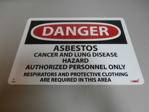 NEW Danger Asbestos Hazard Sign Plastic 10 x 14 *NOS*