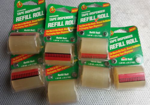 Duck Packaging Tape Dispenser REFILL ROLL 1.89&#034; X 22.2 yds (7 Rolls)