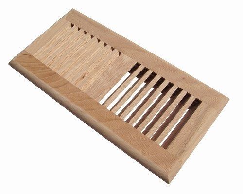 WELLAND? 4 Inch x 10 Inch Red Oak Hardwood Vent Floor Register Self Rimming