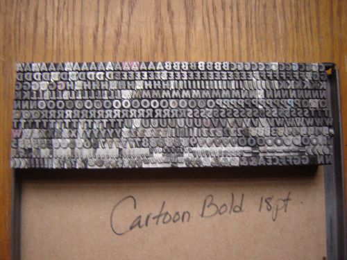 Letterpress Metal Type  &#034; Cartoon Bold&#034;  18 Point