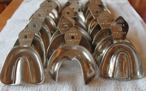 Dental impression trays caulk rim-lock edentulous sets of 2, 3 sizes av (l3) for sale
