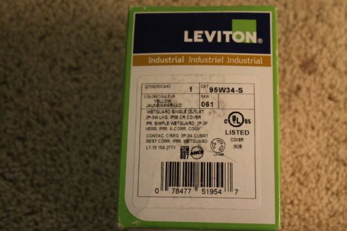 LEVITON***#95W34-S***WETGUARD SINGLE OUTLET 2P-3WLKG, IP66 CR COVER***NEW***